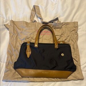 Isaac Mizrahi Black and Tan Satchel Bag